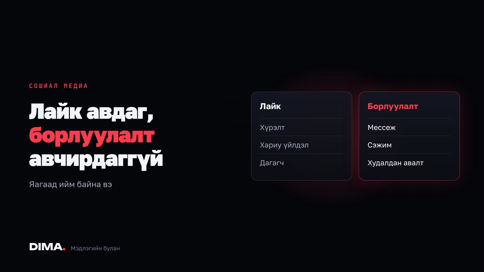 ЯАГААД ТАНАЙ ПОСТУУД ЛАЙК АВААД БОРЛУУЛАЛТ АВЧРАХГҮЙ БАЙНА ВЭ?